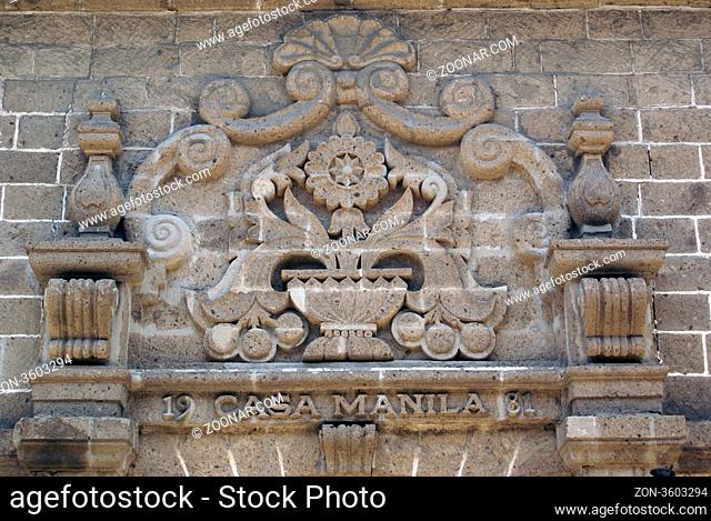 The wall of old house in Manila, Philippines