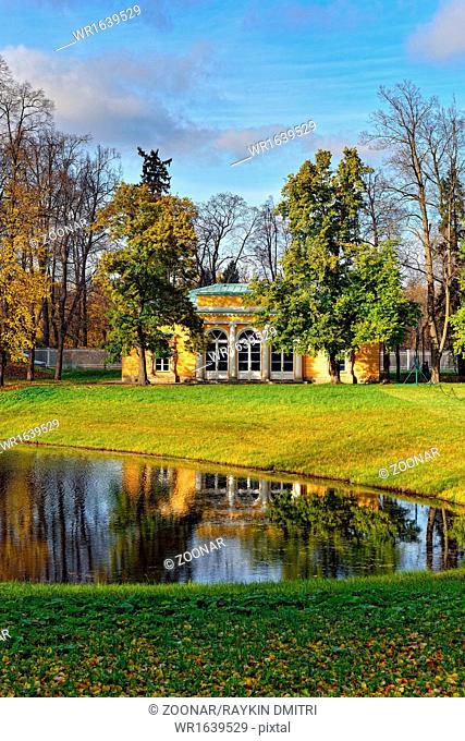 Landscape with Evening Hall pavilion in Pushkin