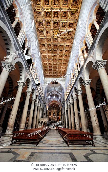 Interior view of Pisa Cathedral on the Piazza dei Miracoli square in Pisa, Italy, 22 July 2015. Photo: Fredrik von Erichsen/dpa - NO WIRE SERVICE | usage...