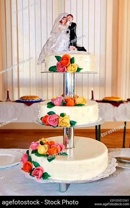 one traditional wedding cake dessert