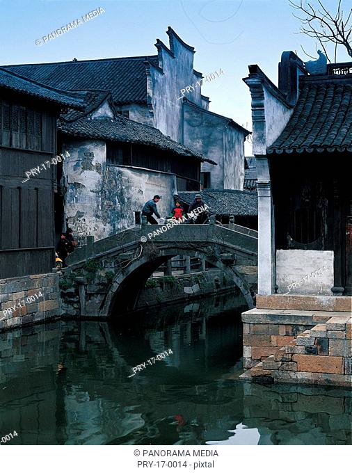 the traditional Chinese folk houses in the ancient town in the South China