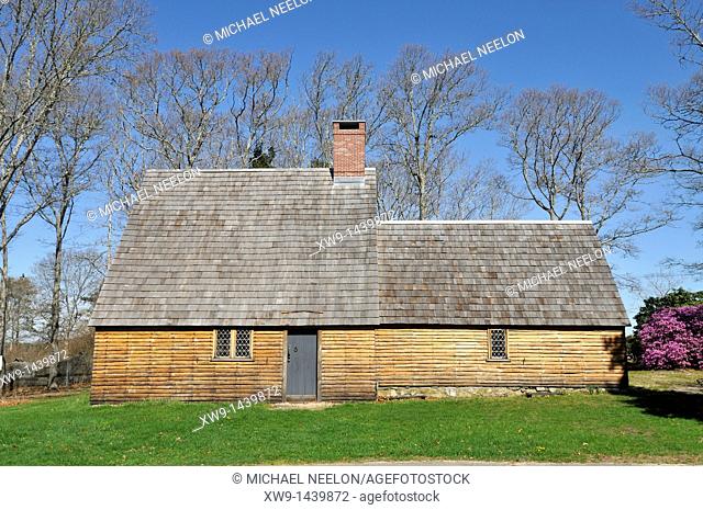 Historic Aptucxet trading post built by the Pilgrims for trading with the Wampanoag indians and the Dutch  It was the first private commercial enterprise in...