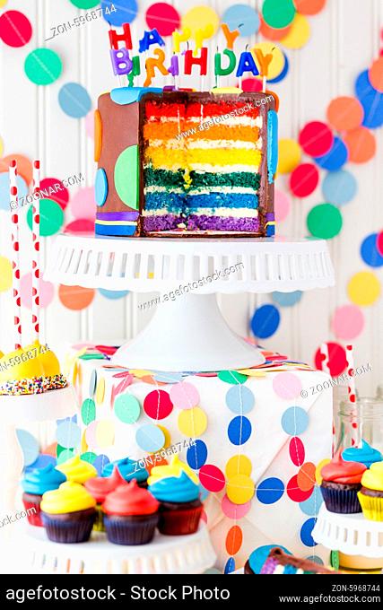 Colorful sweets for kids birthday party celebration