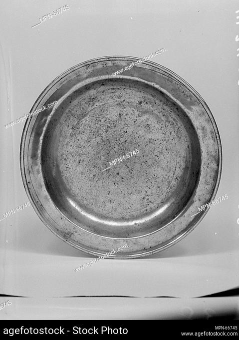 Dish. Maker: Joseph Danforth (1758-1788); Date: 1780-88; Geography: Made in Middletown, Connecticut, United States; Culture: American; Medium: Pewter;...
