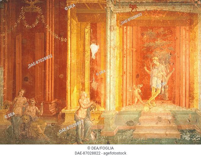 Mural depicting Iphigenia in Tauris, House of Pinarius Cerialis, Pompeii (UNESCO World Heritage List, 1997), Campania. Roman Civilization, 1st Century