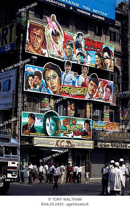 Film advertisment hoardings, Kolkata, Calcutta, India, Asia
