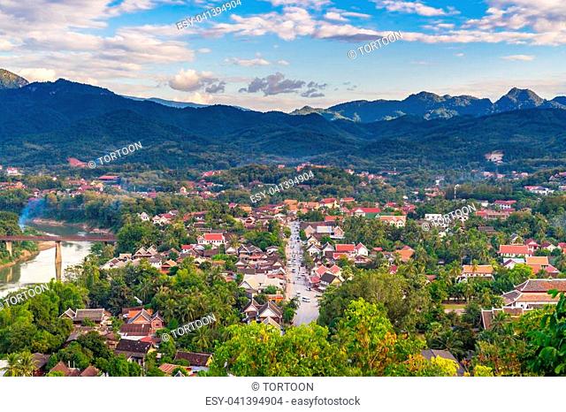 Viewpoint and beautiful landscape in luang prabang, Laos