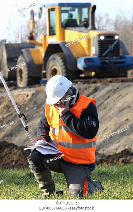 Surveyor working on-site
