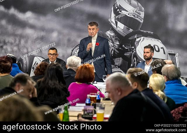 Opposition ANO chairman Andrej Babis, center, during his first meetings with citizens in Teplice, Czech Republic, November 2, 2022