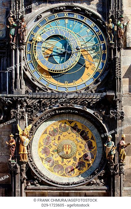 czech republic prague - astronomical clock at the old town square