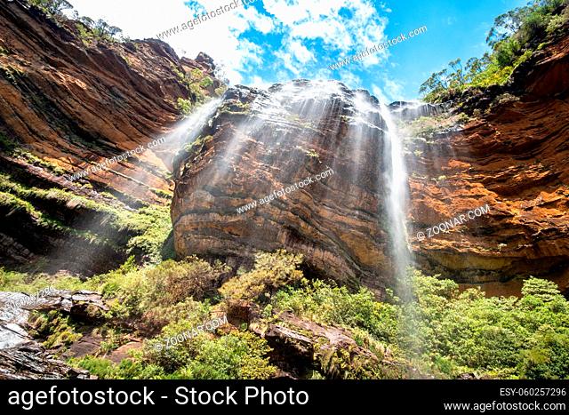 An image of a waterfall at the Blue Mountains Australia