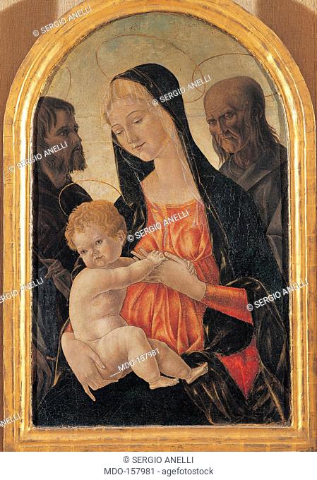 Madonna and Child with Two Saints, by Martini Francesco di Giorgio, workshop Martini Francesco di Giorgio, 1495, 15th Century, tempera on panel