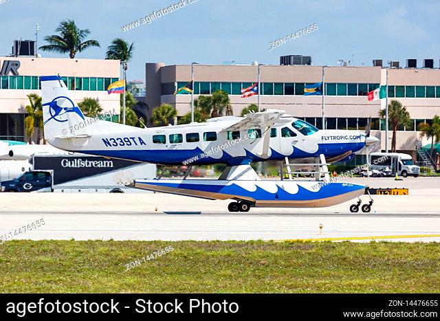 Fort Lauderdale, Florida ? April 6, 2019: Tropic Ocean Airways Cessna 208 Caravan airplane at Fort Lauderdale airport (FLL) in Florida
