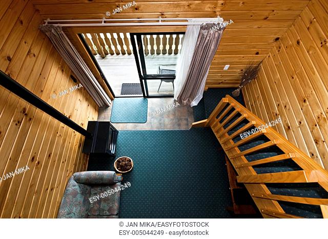 Nice warm interior of mountain lodge apartment Fox Glacier Lodge, Fox Glacier, West Coast, South Island, New Zealand