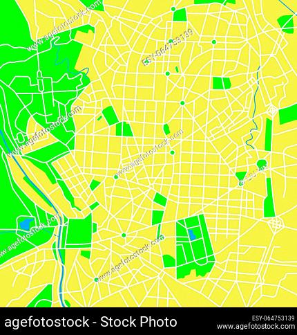 Layered vector illustratio map of Madrid