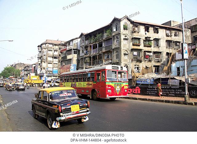 Scene on Maulana Shaukatali road ; Grant road ; Bombay now Mumbai ; Maharashtra ; India