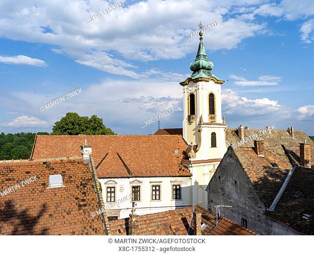 Szentendre near Budapest Roofs of the old town and the Blagovescenska church Szentendre, which calls itself the town of artists and churches