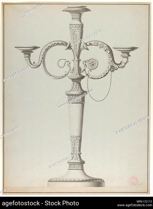 Candelabrum with Alternative Designs for the Arms. Artist: Workshop of Henri Auguste (French, Paris 1759-1816 Port-au-Prince); Artist: After a design by Jean...
