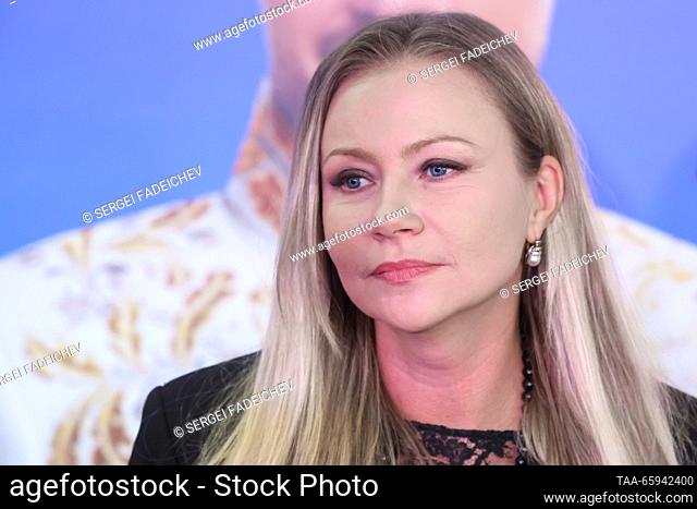 RUSSIA, MOSCOW - DECEMBER 20, 2023: Actress Maria Mironova poses during the premiere of Kholop 2 [Son of a Rich 2], a comedy by Klim Shipenko