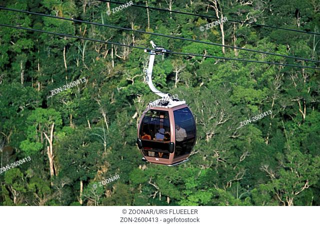 Die Bergbahn des Telaga Tujuh Berg ueber dem Regenwald auf der Insel Langkawi in Malaysia in Suedostasien