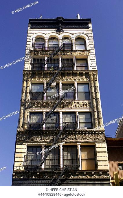 house, home, Outside, facade, to managers, fire escapes, escape stairs, building, construction, historical, NOHO, Manh
