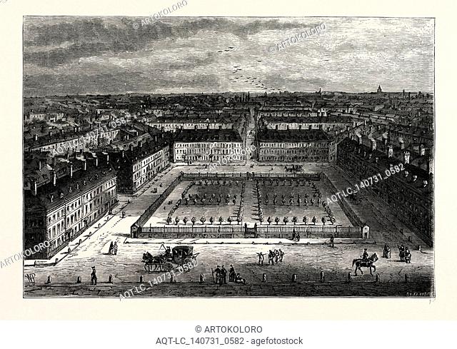 RED LION SQUARE IN 1800. London, UK, 19th century engraving