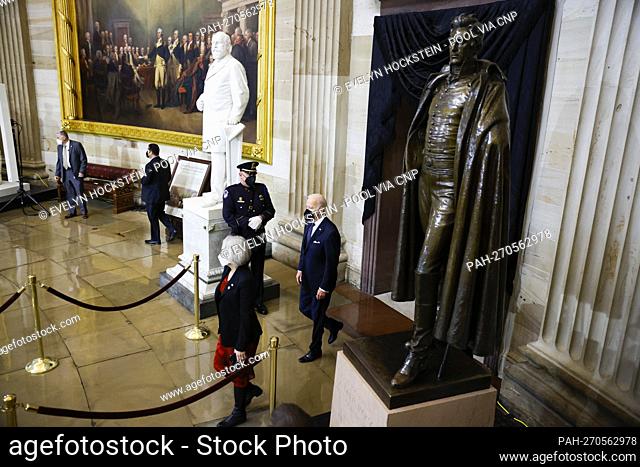 U.S. President Joe Biden attends a Congressional lying in state ceremony for former U.S. Senate Majority Leader Harry Reid, who died December 28, in the U