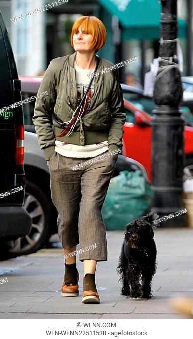 Retail guru Mary Portas walking her dog in Primrose Hill Featuring: Mary Portas Where: London, United Kingdom When: 20 May 2015 Credit: WENN.com