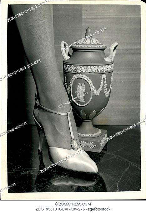 Oct. 10, 1958 - Spring shoes by Rayne. The 'Wedgwood' collection - for Export: Mr. Edward Rayne the famous London shoe designer has produced what he call his...