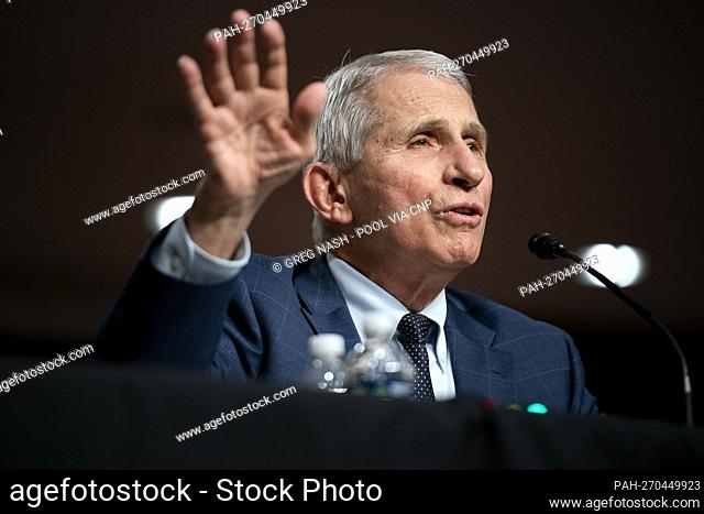 Dr. Anthony Fauci, White House Chief Medical Advisor and Director of the NIAID, answers questions during a Senate Health, Education, Labor