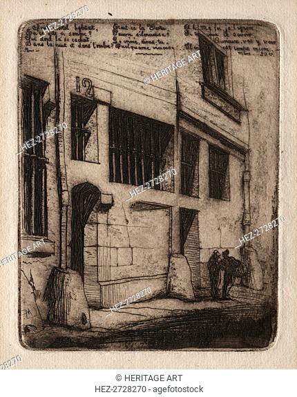 Etchings of Paris: The Street of the Bad Boys, 1854. Creator: Charles Meryon (French, 1821-1868)
