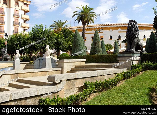 Linares (Jaen). Spain. Gardens and arena of Santa Margarita in the city of Linares