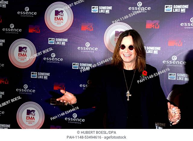 Ozzy Osbourne attends the 20th MTV EMAs in Glasgow, UK, on 09 November 2014. Photo: Hubert Boesl - NO WIRE SERVICE - | usage worldwide