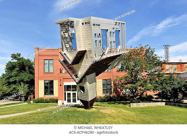 Dennis Oppenheim's sculpture 'Device to Root out Evil' Ramsey district, Calgary, Alberta, Canada