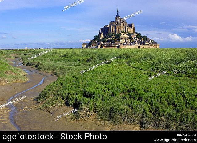 Monastery Island Mont Saint Michel, St., Normandy, France, Europe