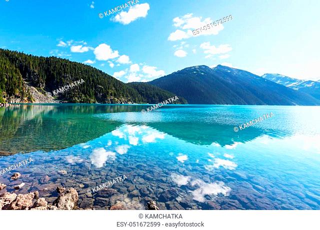 Hike to turquoise Garibaldi Lake near Whistler, BC, Canada