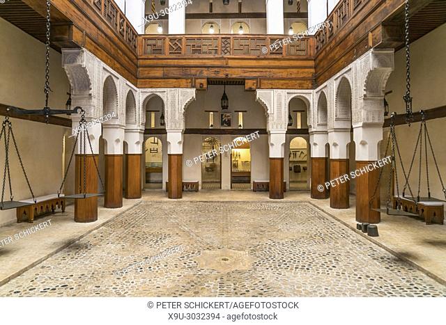caravanserai Fondouk el-Nejjarine, Museum of Wooden Arts and Crafts or Musée du Bois interior, Fes, Kingdom of Morocco, Africa