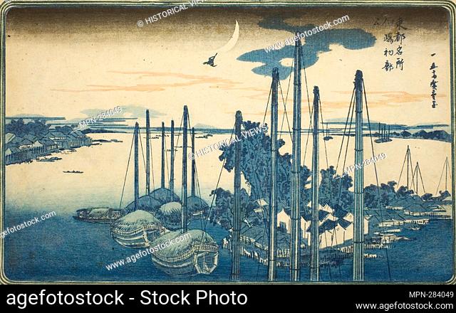 Author: Utagawa Hiroshige. First Cuckoo of the Year at Tsukuda Island (Tsukudajima, hatsu hototogisu), from the series 'Famous Views of the Eastern Capital...