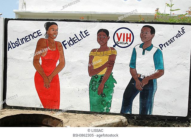 Photo essay. Prevention message on wall outside a health center, Senegal