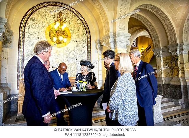 Princess Beatrix of The Netherlands attends the 79th meeting of Institut de Droit international (IDI) in the great court room of the Peace Palace in The Hague