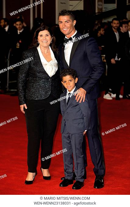 The World Premiere of 'Ronaldo' held at the Vue West End - Arrivals Featuring: Cristiano Ronaldo, mother Maria Dolores Aveiro and son Cristiano Ronaldo Jr...