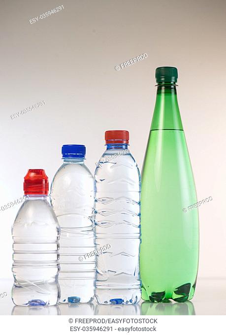 Bottles of water isolated on the white background