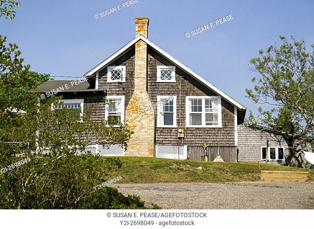 A home in Menemsha, Chilmark, Martha's Vineyard, Massachusetts, United States, North America. Editorial use only
