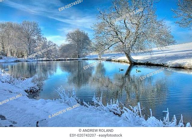 Winter lake, Worcestershire