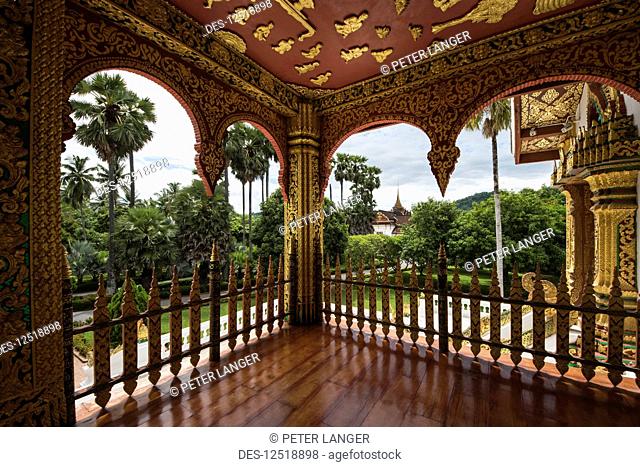 Portico of the Haw Pha Bang Temple at the Royal Palace grounds; Luang Prabang, Laos