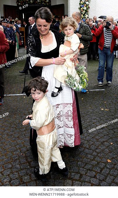 The wedding of Princess Maria Theresia of Thurn and Taxis and Hugo Wilson at St. Joseph's Church in Tutzing Featuring: Guests Where: Tutzing, Starnberg