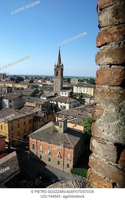 Vignola Modena, Italy, view of the town from the top of the Castle