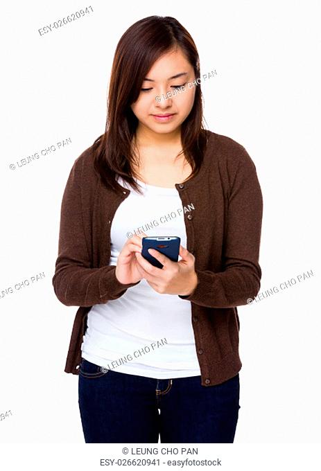 Asian Woman use of the mobile phone
