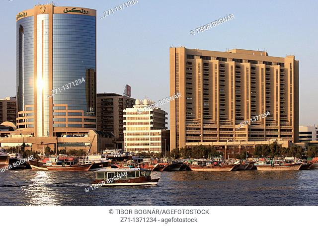 United Arab Emirates, Dubai, Creek, Deira district skyline