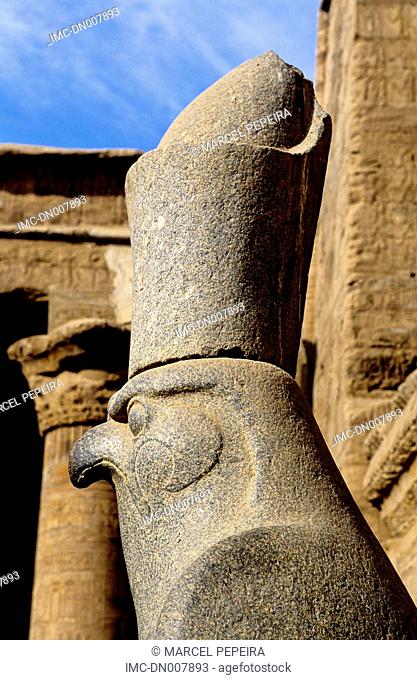 Egypt, Edfu temple, statue of Horus